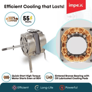 IMPEX Breeze O5 Pedestal Fan | 400 mm | 3 Blade | Black