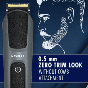 HAVELLS Wet and Dry Trimmer |  Rechargeable Cordless | Grey | BT8700