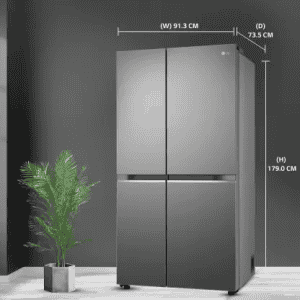 LG 655 L | GL-B257EPZX | Frost Free Side by Side Refrigerator with Smart Inverter Compressor | AI ThinQ (Wi-Fi) |  Door Cooling+ & Hygiene Fresh+ | Shiny Steel