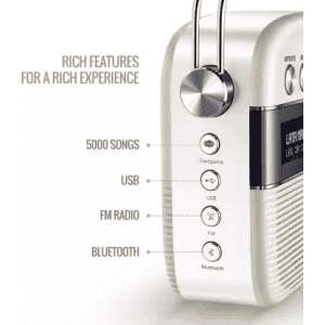 SAREGAMA Carvaan  | Hindi 10 W Bluetooth Home Audio Speaker  | Porcelain White, Stereo Channel
