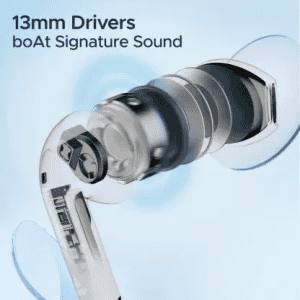 boAt Airdopes Alpha | 35 HRS Playback | 13mm Drivers | Dual Mics | Swedish White