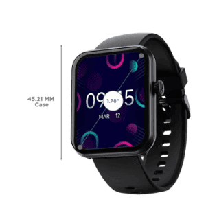 boAt Cosmos Plus Smartwatch with Bluetooth Calling | 45.21mm | AMOLED Display | IP68 Splash Resistant | Jet Black Strap