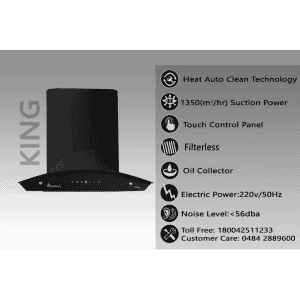 Pureflames Mist 60 Auto Clean Wall Mounted Chimney | 60 cm | Black