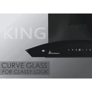 Pureflames Mist 60 Auto Clean Wall Mounted Chimney | 60 cm | Black