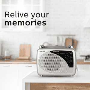 Philips Radio TRISHUL with MW/SW/FM Bands | 200 mW RMS soundoutput | Built in rechargeable battery | RL118/94
