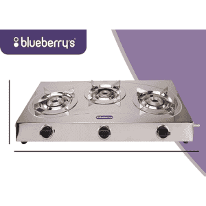 Blueberry's Blaze Full Stainless Steel Gas Stove | 3 Burner
