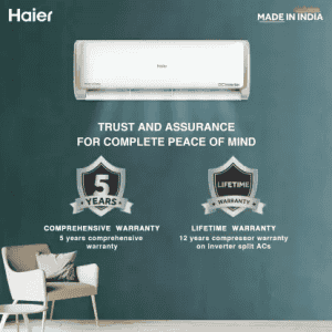 Haier | 1 Ton | 5 Star Split Inverter | HS13E-TXW5B | AC | White