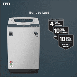 IFB 7.0 Kg 5 Star | TL-RES| Fully Automatic Top Load Washing Machine| Light Grey