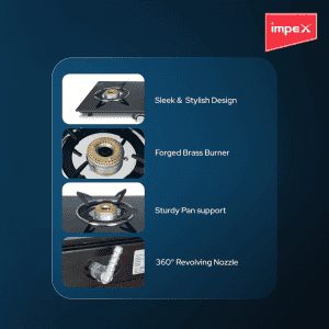 Impex AIRA 2B Frameless Glass top Gas Stove | 2 Burners