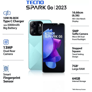 Tecno Spark Go 2023 | 64 GB | 4 GB RAM | UYUNI BLUE
