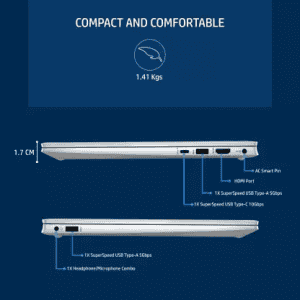 HP Pavilion Intel Core i7 Thin and Light Laptop | 12th Gen | 1255U | 16 GB | 1 TB SSD | Windows 11 Home With MS Office | 14 inch | 1.41 Kg | Natural Silver | 14-dv2015TU