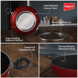 Impex Premium Induction Base Non Stick Aluminium Kadai Pan | IKP-2780