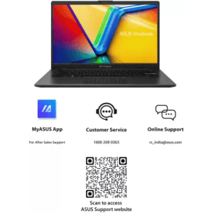 ASUS Vivobook Go Thin and Light Laptop | Ryzen 3 Quad Core 7320U | E1404FA-NK322WS | 8 GB/512 GB SSD/Windows 11 Home | Mixed Black