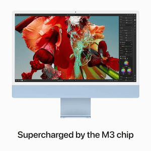 Apple 2023 iMac | MQRQ3HN/A | M3 chip with 8‑core CPU and 10‑core GPU | 8GB Unified Memory | 256GB | Blue