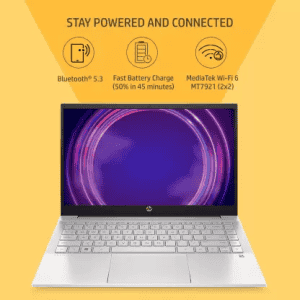 HP Pavilion Intel Core i7 Thin and Light Laptop | 12th Gen | 1255U | 16 GB | 1 TB SSD | Windows 11 Home With MS Office | 14 inch | 1.41 Kg | Natural Silver | 14-dv2015TU