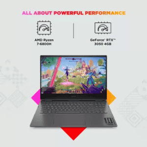 HP Omen Ryzen 7 AMD Ryzen 7 Octa Core Gaming Laptop | 16 GB/512 GB SSD/Windows 11 Home/4 GB Graphics/NVIDIA GeForce RTX 3050 / 6800H | 16-n0050AX | Mica Silver