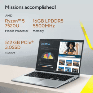 ASUS Vivobook Go 15 (2023) AMD Ryzen 5 Quad Core 7520U  | 16 GB/512 GB SSD/Windows 11 Home | E1504FA-NJ543WS  |  With MS Office | Green Grey |