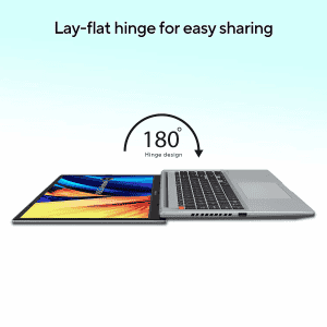 ASUS Vivobook S 15 OLED 2023 Intel Core EVO i5-13500H Thin & Light Laptop | S5504VA-MA543WS | 13th Gen | 15.6″ | 39.62 cm | 2.8K 120Hz OLED | 16GB | 512GB SSD | Windows 11 | Office 2021 | 75WHr | Silver | 1.7 kg