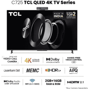 TCL C725 QLED Ultra HD 4K Smart Android TV | 55C725 | 139 cm | 55 inch