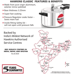 Hawkins CL50 Classic Pressure Cooker | 5 L
