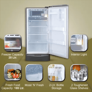 LG 205 L Direct Cool Single Door 5 Star Refrigerator | Smart Inverter Compressor | GL-D221APZZ | Shiny Steel