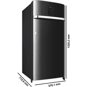 SAMSUNG 184 L Direct Cool Single Door 3 Star Refrigerator | RR21C2J23BX/HL | Luxe Black
