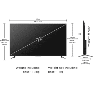 TCL 139 cm 55 inches  4K Ultra HD Smart QLED Google TV 55T6G  | Black |