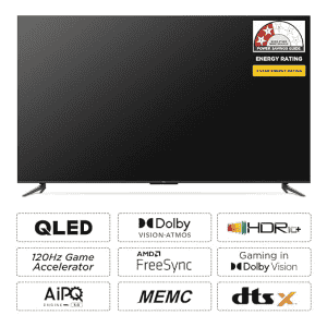 TCL 139 cm 55 inches  4K Ultra HD Smart QLED Google TV 55T6G  | Black |