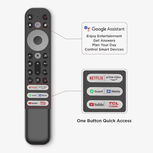 TCL 139 cm 55 inches  4K Ultra HD Smart QLED Google TV 55T6G  | Black |