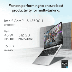 ASUS Vivobook S 15 OLED 2023 Intel Core EVO i5-13500H Thin & Light Laptop | S5504VA-MA543WS | 13th Gen | 15.6″ | 39.62 cm | 2.8K 120Hz OLED | 16GB | 512GB SSD | Windows 11 | Office 2021 | 75WHr | Silver | 1.7 kg