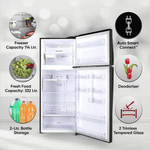 LG 446 Litres 1 Star Frost Free Double Door Convertible Refrigerator |  GL-T502AESR.DESZEB | Ebony Sheen  |