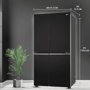 LG 655 L Frost Free Inverter Side by Side Refrigerator  | GL-B257HWBY | Express Freezing | Multi Air-Flow) | Western Black |