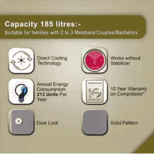 LG | GL-B199GGXB | 185 L  | Direct Cool Single Door | 1 Star | Refrigerator | Dim Grey