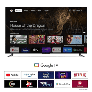 TCL 139 cm 55 inches  4K Ultra HD Smart QLED Google TV 55T6G  | Black |