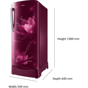 SAMSUNG 183 L | Direct Cool Single Door 2 Star Refrigerator | RR20C1812R8/HL | Blooming Saffron Red