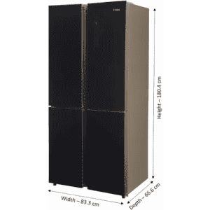 Haier 531 L Frost Free French Door Bottom Mount Inverter Technology Star Convertible Refrigerator  |  HRB-550KG  | Black |