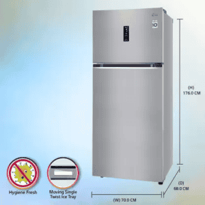 LG | Frost Free Double Door Top Mount |  3 Star Convertible Refrigerator | 398 L | GL-T422VPZX