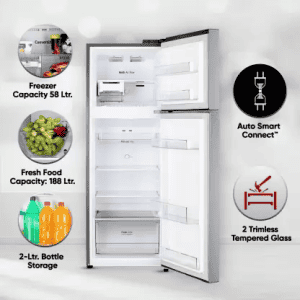 LG Frost Free Double Door Refrigerator | 246 L |  3 Star | Dazzle Steel | GL-N262SDSX