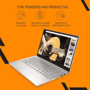 HP Pavilion AMD Ryzen 5 Hexa Core Thin and Light Laptop | 5625U  | 14-EC1003AU | 8 GB/512 GB SSD/Windows 11 Home | Natural Silver