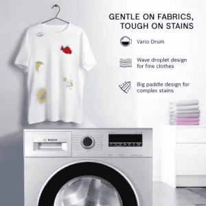 BOSCH 8 kg | Fully Automatic Front Load Washing Machine | WAJ2426PIN | In-built Heater | Silver