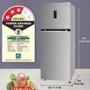LG 343 L Frost Free Double Door | 3 Star Convertible Refrigerator | GL-T382VPZX | Shiny Steel