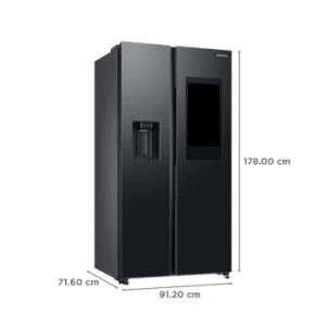 SAMSUNG RS7HCG8543B1HL | Auto Defrost Side by Side Refrigerator with Twin Cooling Plus | 615 L