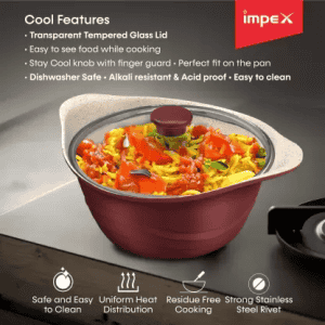 IMPEX RUBY 9PCS Aluminium | Diecast | Nonstick Cookware Set  Aluminium