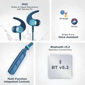 boAt Rockerz 235 Pro with upto 20 Hours Playback & ASAP Charge Bluetooth Headset  | Furious Blue