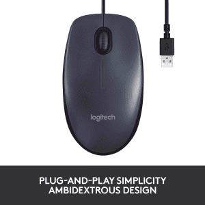 Logitech M100r Wired USB Mouse | Black |