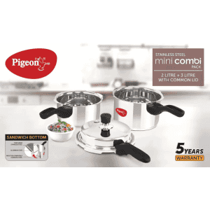 Pigeon Mini combi Aluminium Pressure Cooker | 2+3 L