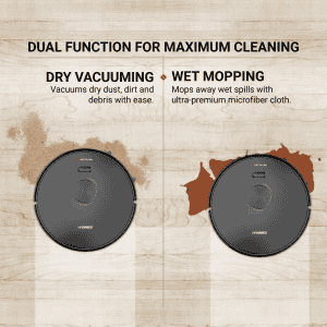 Eureka Forbes Robotic LVac Voice Pro Vacuum Cleaner | Smart Voice Control | Black | Black | LVac Voice Pro