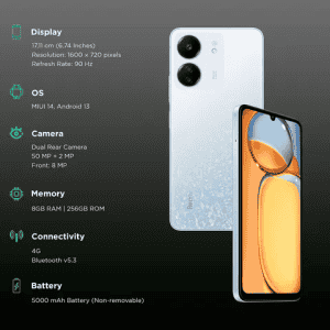 Redmi 13C | 8GB RAM | 256GB |  Starfrost White