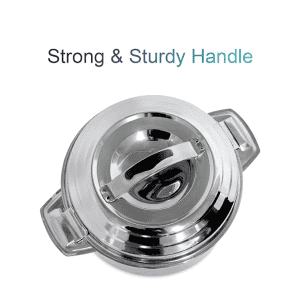 Blueberry’s Hotpot Thermoware Casserole | 2500 ml | 100% Stainless Steel | Unique Locking System | Keeping Hot for Hours | Silver