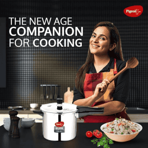Pigeon by Stovekraft Elite Shine 4 L Tri-Ply Body Outer Lid Pressure Cooker